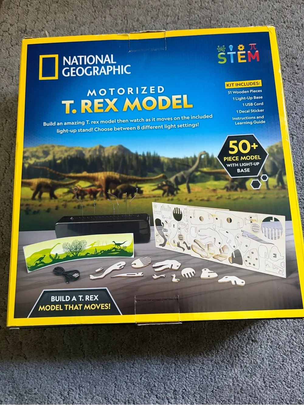 National Geographic Motorized T. Rex Model Kit - Green & Cream